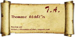 Thomasz Aldán névjegykártya